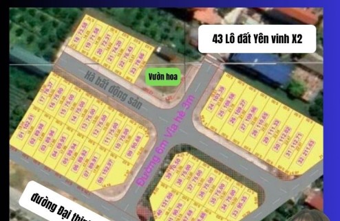 Bán đấu giá Yên Vinh Mê Linh đối diện đô thị HUD Mê Linh, vị trí đắc địa, Ngay vành đai 4